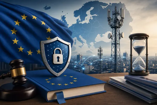 Illustration for a report on proposed EU rules for phasing out high-risk suppliers’ equipment from mobile networks