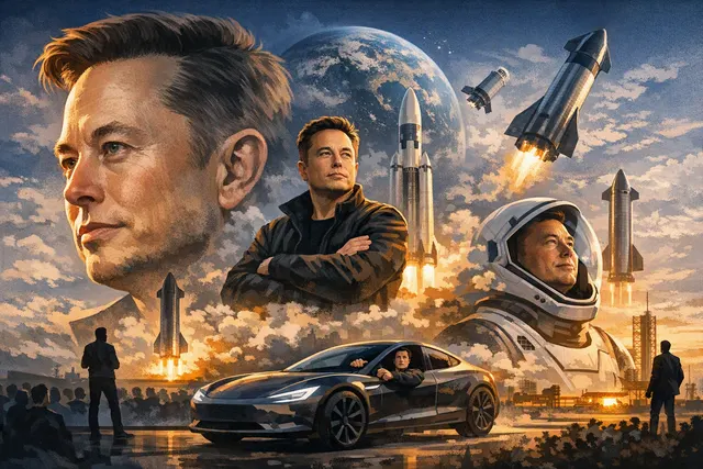AI-generated editorial illustration for an article about finding Elon Musk photos