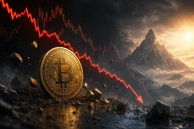 Illustration representing Bitcoin’s price drop below $80,000 after its 2025 all‑time high