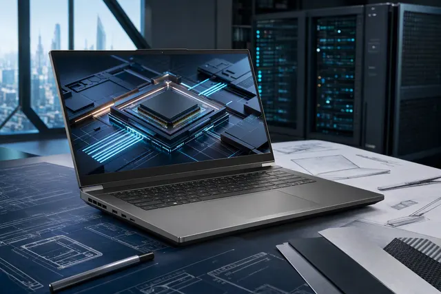 Εικονογράφηση του Sugon N50 Pro, ενός φορητού workstation για AI και επαγγελματική υπολογιστική