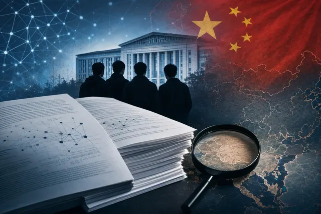 Conceptual AI-generated illustration for a report about Z.AI research and UK intelligence allegations