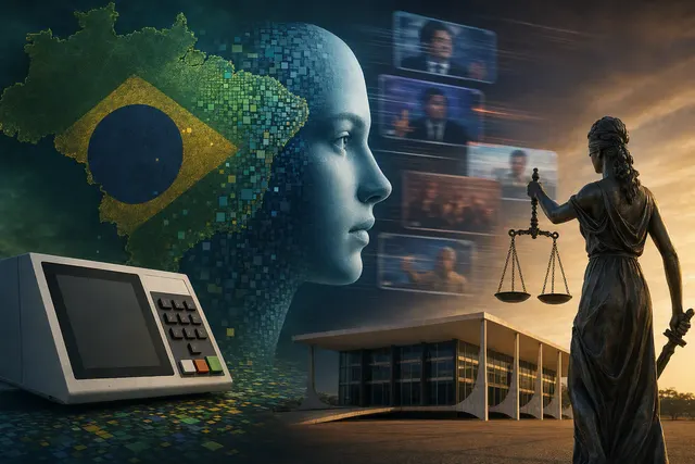 Illustration of artificial intelligence and Brazil’s 2026 election regulation