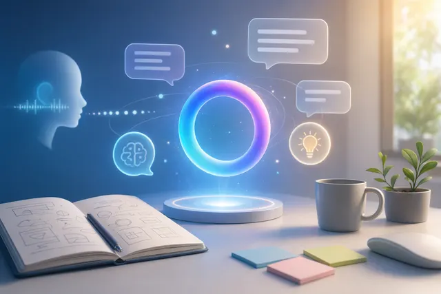 Minh họa Meta AI như một trợ lý trò chuyện và gợi ý ý tưởng trên giao diện số