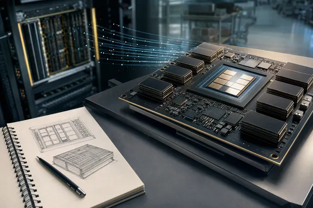 AI-generated editorial illustration for a report on HBM supply and Nvidia’s Rubin Ultra accelerator.