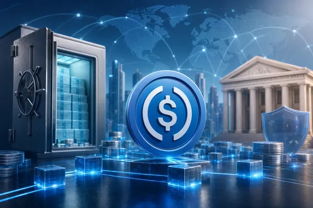 Illustration representing a large USDC mint on Ethereum and stablecoin liquidity entering the crypto market