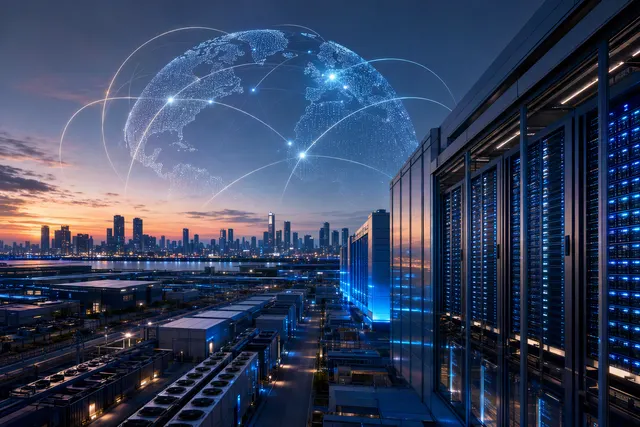 AI-generated editorial illustration for Samsung’s $1 billion commitment to Helix Digital Infrastructure