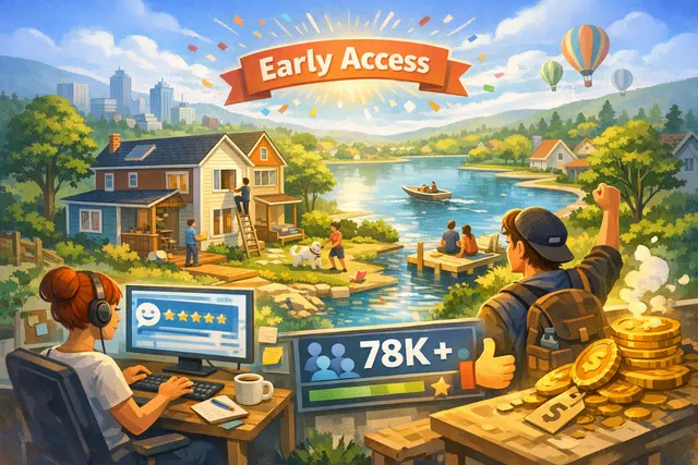 Paralives launched in early access on May 25, 2026, drawing over 78,000 concurrent players on Steam. What does this debut reveal about the c