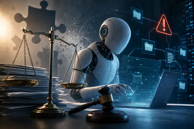 AI-generated illustration representing an autonomous AI agent interacting with connected computer systems