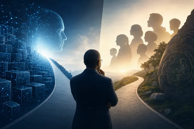 Editorial illustration representing AI alignment and security controls around an AI model