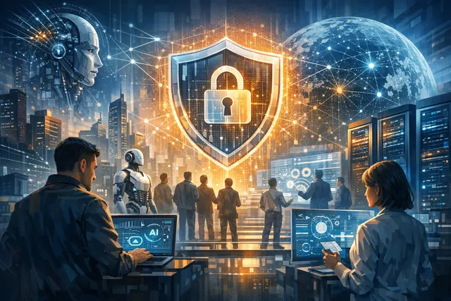 Conceptual image of Project Lightwell, IBM and Red Hat's $5 billion AI-driven open-source security initiative with a global engineer force