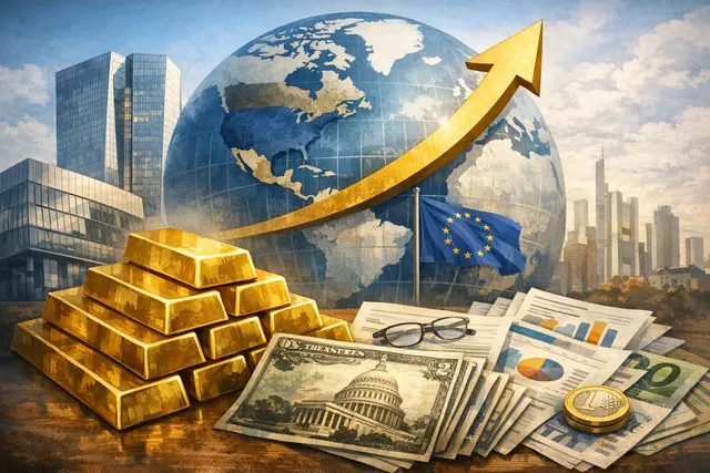 Gold surpassing US Treasuries as the world's largest central bank reserve asset, as detailed in a recent ECB report.