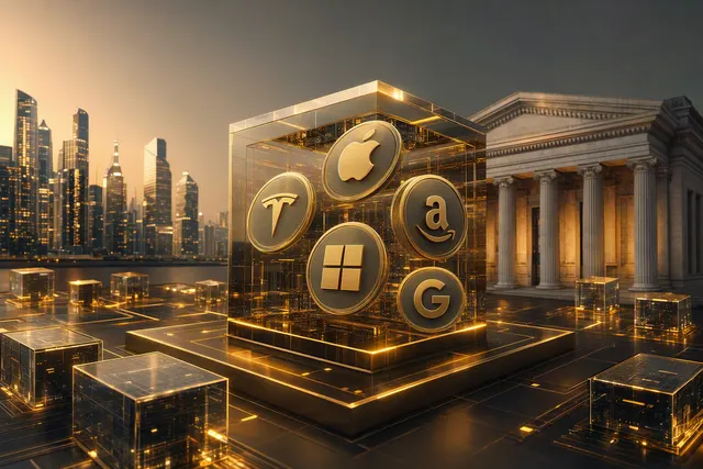 Illustration of tokenized U.S. equities trading on BNB Chain