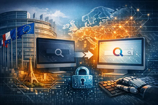 What prompted the European Parliament to switch its default search engine from Google to Qwant, and how does this decision, along with the E