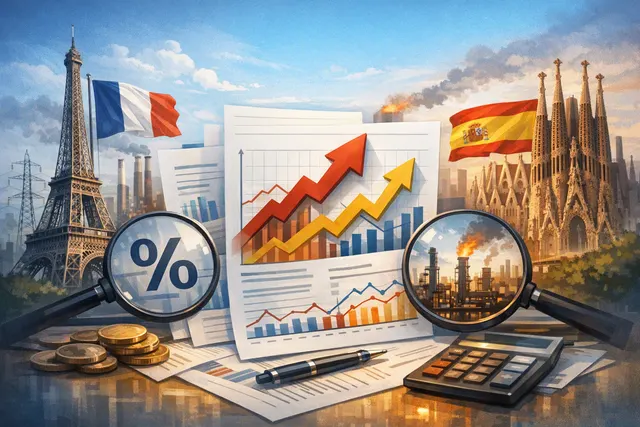 What did the preliminary August 2026 inflation data show for France and Spain—including their year on year and monthly inflation rates, comp