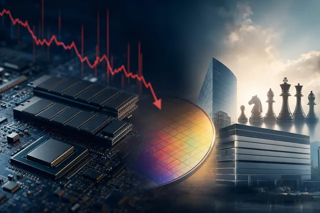 Editorial illustration accompanying an article about semiconductor stocks, AI hardware demand and Solidigm’s possible IPO