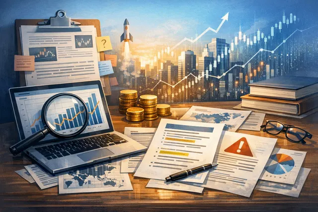 A dramatic visualization of stock market charts showing an upward trajectory followed by a sharp decline, with a digital representation of data servers and circuit board patterns i