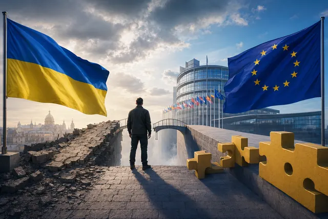 Illustration representing Ukraine and the European Union debating associate membership status