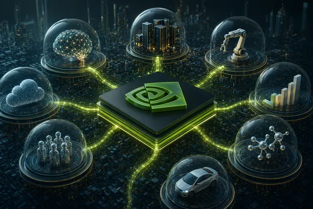 Illustration representing Nvidia’s AI investment portfolio and its connection to major AI companies