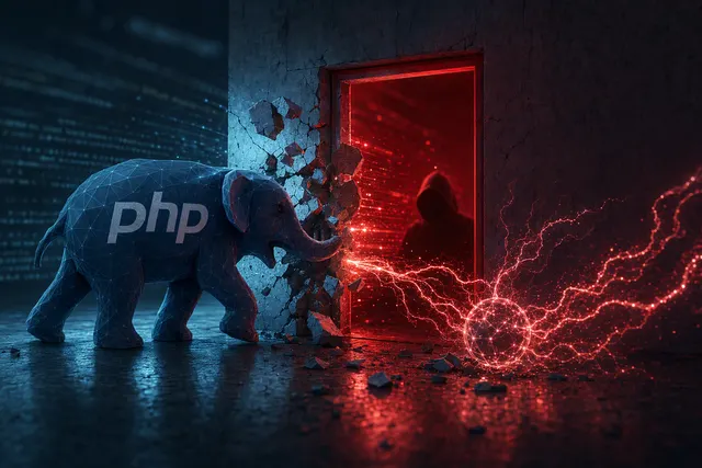 AI-generated illustration representing PHP server security risks