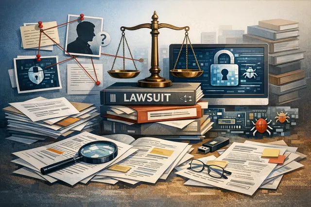 Conceptual image of a circuit board and a gavel, representing the legal battle over an iPhone zero-day exploit trade secret.
