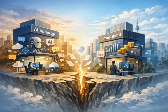 Conceptual illustration of Kakao splitting its KakaoTalk and AI platform business into KakaoAI and its investment operations into KakaoX
