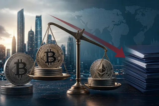 Illustration of institutional investors reallocating crypto holdings between Bitcoin ETFs and stablecoin infrastructure