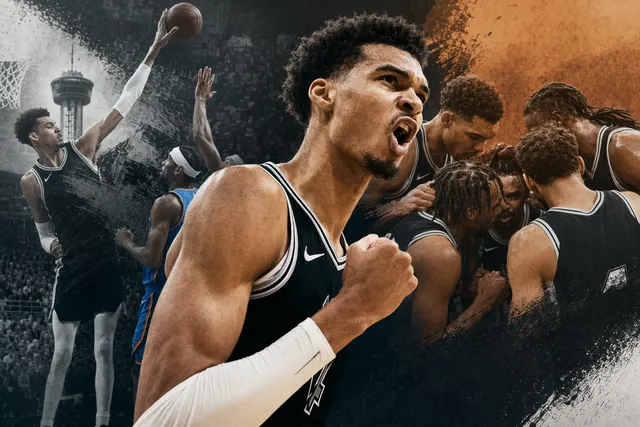 Victor Wembanyama leading the Spurs during their 103–82 Game 4 win over the Oklahoma City Thunder in the 2026 Western Conference Finals