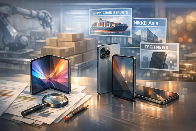 Apple foldable iPhone concept render showing a book-style folding device with a large inner display and a cover screen, alongside an iPhone 18 Pro model