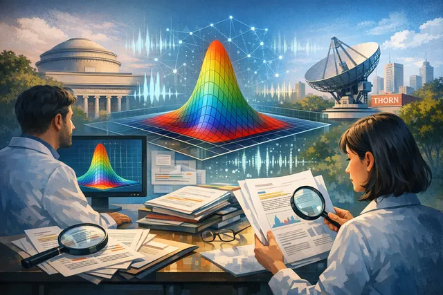 Abstract visualization of Gaussian probing technique analyzing neural network activations — no images, only internal data flows.