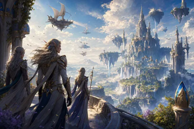 Editorial illustration of the Skyborne, the new neutral race in World of Warcraft: Forever