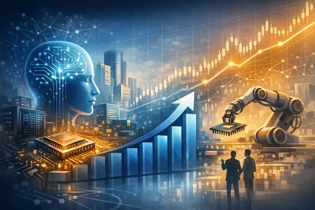 Illustration of artificial intelligence computing hardware and cloud infrastructure representing Baidu’s AI growth strategy and Kunlunxin chip business