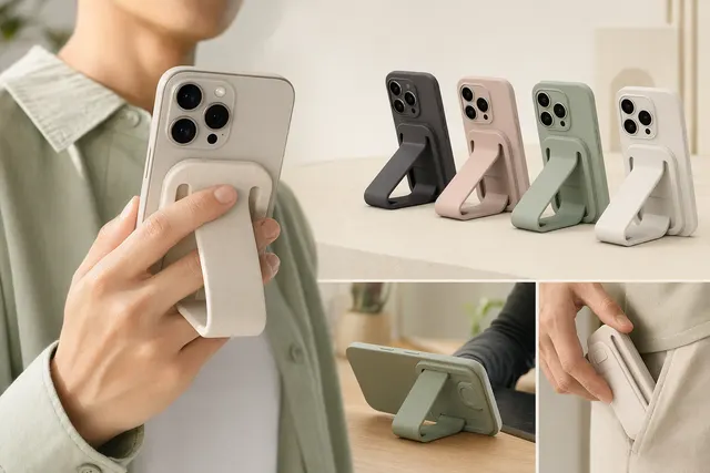 Apple Hikawa Grip & Stand for iPhone MagSafe accessory in colorful sculptural design
