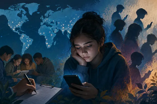 Editorial illustration representing child safety and online protection