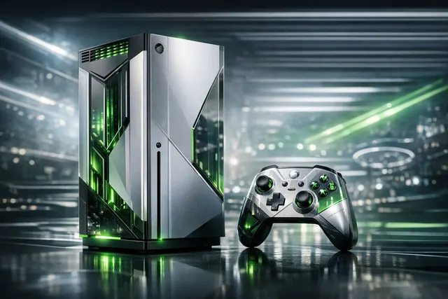 Xbox Series X25 Limited Edition translucent green console and matching X25 Special Edition wireless controller shown side by side, celebrating the 25th anniversary of Xbox with an