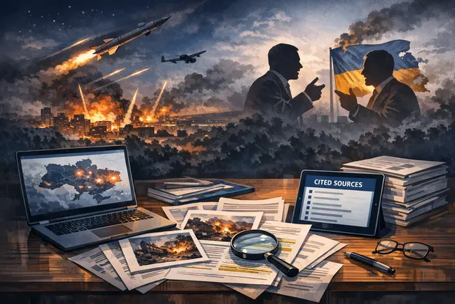 Search results showing cited sources for Russia's July 2026 attack on Ukraine, including air defense response and Trump Patriot license offer