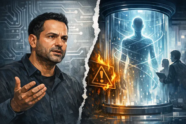 Microsoft AI CEO Mustafa Suleyman criticizing Anthropic's handling of Claude's potential consciousness, representing a clash of corporate AI safety philosophies.