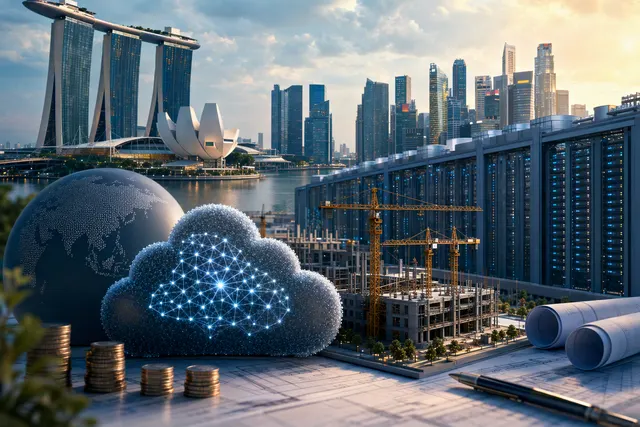 Editorial illustration accompanying an article about AI infrastructure investment