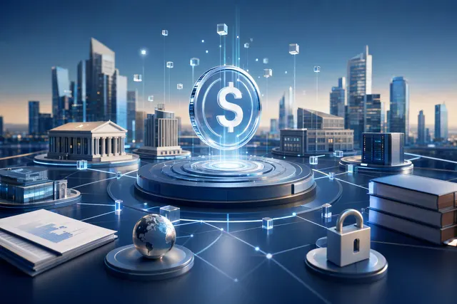 Illustration of Circle Arc, a USDC-focused blockchain for institutional payments and tokenized assets