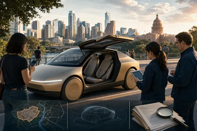 What happened when Tesla began offering limited public rides in its two seat, steering wheel and pedal free Cybercab in Austin on September
