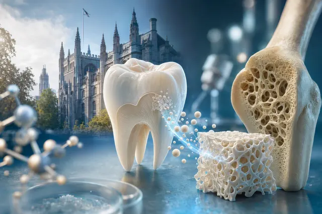 Illustration of a tooth enamel repair concept using a mineral coating