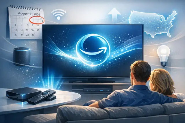 Illustration of Alexa+ bringing conversational AI search and smart-home controls to a Fire TV