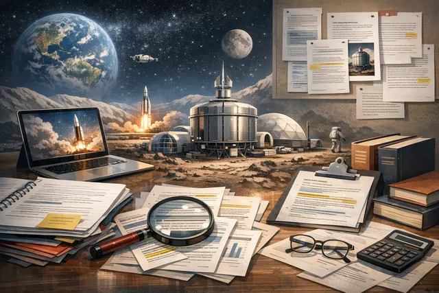 Artistic rendering of NASA's Space Reactor-1 Freedom spacecraft with nuclear propulsion and Mars in the background