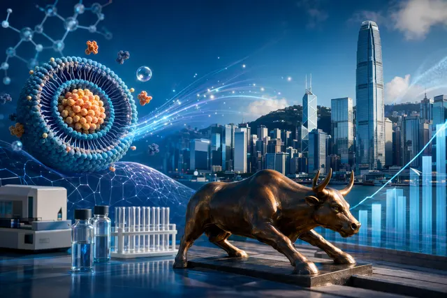 Concept illustration of AI-designed nanotechnology delivering drugs to cells