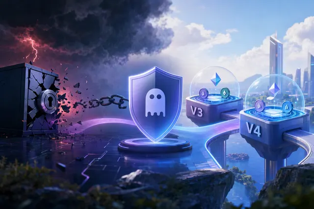 Editorial illustration accompanying an article about Aave’s response to the Binance security incident