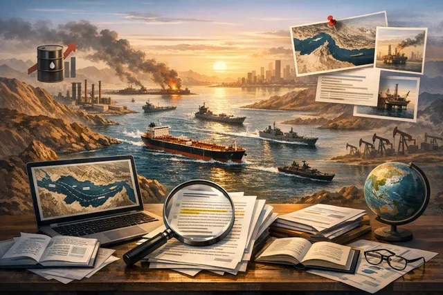 Visualization of the Strait of Hormuz blockade representing the major global energy disruption in 2026