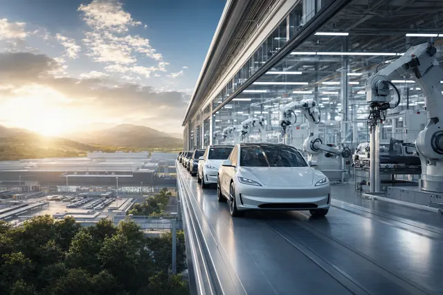 Illustration representing Tesla’s goal to expand vehicle production to about 5 million units a year by 2030