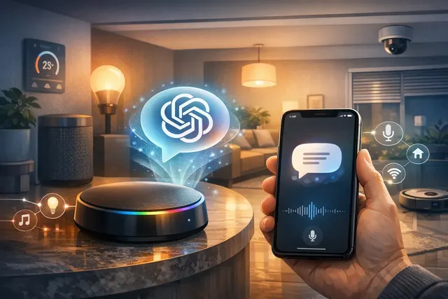 Athom Homey native ChatGPT app interface with a smart home controlled by natural language conversation