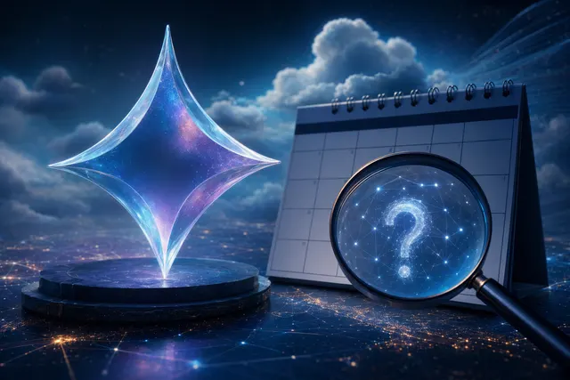 Abstract AI-themed illustration for a Gemini 3.5 release date fact-check