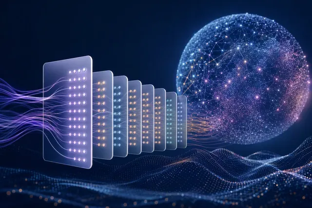 Editorial illustration representing Alibaba Qwen3.8-2.4T-A95B, a large mixture-of-experts AI model