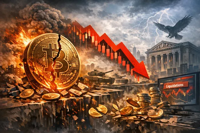 Bitcoin price chart showing a sharp decline below $60,000 during the June 2026 crypto selloff